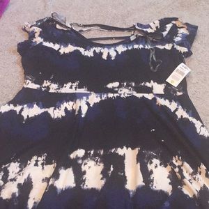 Blue and white dress